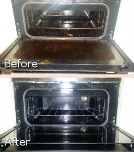 Before and After Cleaning of the Oven